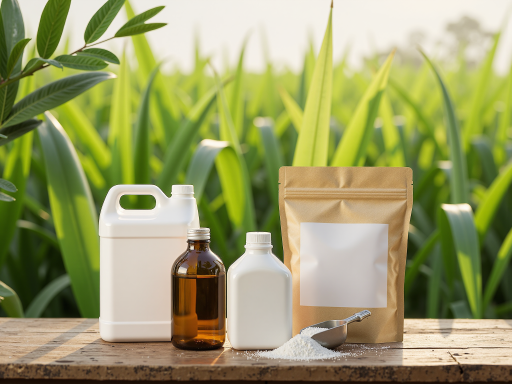 非洲农业技术团队在田间工作，穿着防护服检查作物生长情况，绿色农田背景